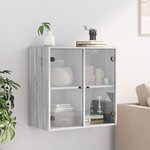 vidaXL Armoire murale avec portes en verre sonoma gris 68x37x68 5 cm