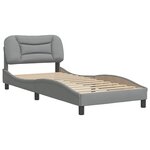 vidaXL Cadre de lit sans matelas Hvar gris clair 90x200 cm tissu
