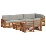 vidaXL Ensemble de canapés d'extérieur 9 pc Gris Naturel et Clair