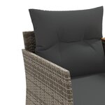 vidaXL Canapé de jardin 2 places avec tabourets gris résine tressée