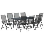 vidaXL Ensemble de salle à manger pour jardin 9 Pièces Anthracite Acier
