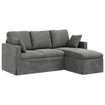 vidaXL Canapé Gris foncé 198 x 134 x 80 cm Velours