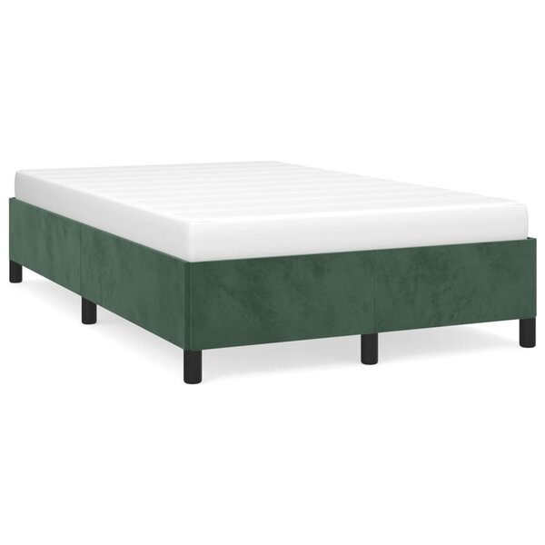 vidaXL Cadre de lit Vert foncé 120x200 cm Velours