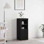 Buffet vidaXL avec lumières LED Chêne noir 41x37x100 cm