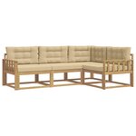 vidaXL Ensemble de canapés d'extérieur 3 pc Blanc et Beige Polyester