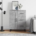 vidaXL Buffet gris béton 69 5x34x90 cm bois d'ingénierie