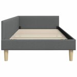 vidaXL Cadre de lit d'angle Gris foncé 90 x 200 cm tissu