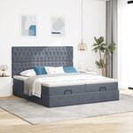 VidaXL Cadre de lit ottoman avec matelas gris foncé 160x200cm velours