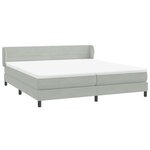 vidaXL Sommier à lattes de lit et matelas gris clair 180x220cm velours
