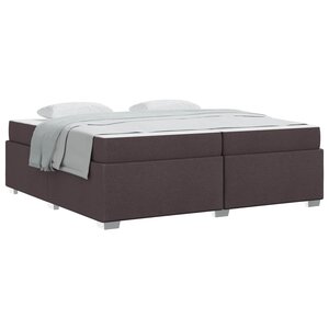 vidaXL Cadre de lit avec matelas Marron foncé 200 x 200 cm tissu