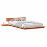 vidaXL Cadre de lit Marron 135 x 190 cm bois