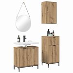 vidaXL Ensemble de mobilier de salle de bain 3 Pièces Chêne artisanal