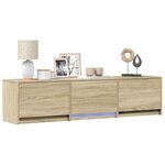 vidaXL Meuble TV avec LED avec LED Chêne Sonoma 165 x 34 x 40 cm