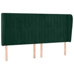 vidaXL Tête de lit avec oreilles Vert foncé 163x23x118/128 cm Velours