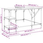 Bureau table poste de travail meuble d'ordinateur informatique étude sonoma 139 x 139 x 75 cm bois d'ingénierie gris 02_0023949