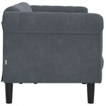 vidaXL Canapé à 3 places gris foncé velours