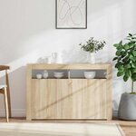 vidaXL Buffet avec lumières LED chêne sonoma 115 5x30x75 cm