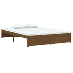 vidaXL Cadre de lit sans matelas marron miel bois massif 140x190 cm
