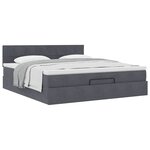 VidaXL Cadre de lit ottoman avec matelas gris foncé 180x200 cm velours