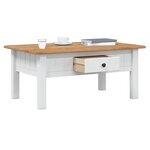 vidaXL Table basse Blanc 100x60x43 5 cm Pin massif Assortiment Panama