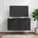 vidaXL Meuble TV mural Noir 59 5 x 41 x 30 cm Bois d'ingénierie