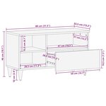 vidaXL Meuble TV 80x33 5x46 cm bois massif de manguier