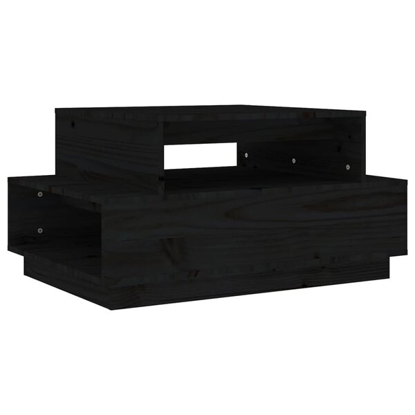 vidaXL Table basse Noir 80x55x40 5 cm Bois massif de pin