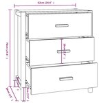 vidaXL Buffet Blanc 62x38x70 cm Bois d'ingénierie