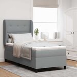 vidaXL Lit à ressorts avec matelas Gris clair 90 x 200 cm tissu