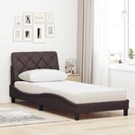 vidaXL Lit avec matelas marron foncé 80x200 cm tissu