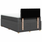 vidaXL Sommier à lattes de lit avec matelas gris foncé 120x190cm tissu