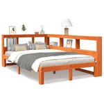 vidaXL Lit bibliothèque sans matelas cire marron 120x190cm pin massif