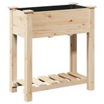 vidaXL Cache-pot de jardin avec étagère Beige 71 x 37 x 76.5 cm