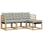 vidaXL Ensemble de canapés d'extérieur 4 pc Blanc et gris clair