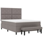 vidaXL Lit à Ressorts avec Matelas & Banc Taupe 140x200 cm Tissu