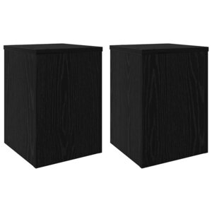 vidaXL Support de Plante 2 Pièces Chêne noir 25 x 25 x 35 cm