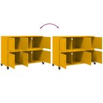 vidaXL Buffet jaune moutarde 100 5x39x72 cm acier
