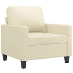 vidaXL Fauteuil Crème 60 cm Similicuir
