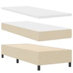 vidaXL Lit à ressorts avec matelas et banc crème 80x200 cm tissu