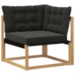 vidaXL Ensemble de canapés d'extérieur 6 pc Blanc et noir
