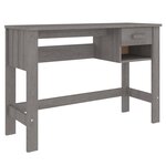 Bureau table poste de travail meuble d'ordinateur informatique étude HAMAR clair 110 x 40 x 75 cm bois massif de pin gris 02_0023852