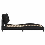 vidaXL Cadre de lit sans matelas Hvar noir 140x190 cm similicuir