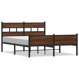 vidaXL Cadre de lit sans matelas chêne marron 140x190 cm