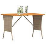 vidaXL Table de jardin avec dessus en bois d'acacia beige 105x75x72 cm