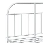 vidaXL Cadre de lit métal sans matelas et pied de lit blanc 120x200 cm