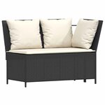 vidaXL Salon de jardin 5 Pièces avec coussins noir résine tressée
