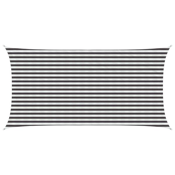 vidaXL Voile d'ombre 2 5 x 5 m HDPE Rectangulaire Anthracite et blanc