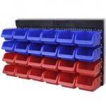 vidaXL Étagère à outils de garage murale 2 Pièces Bleu et rouge