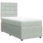vidaXL Sommier à lattes de lit et matelas Gris clair 100x200cm Velours
