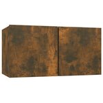 vidaXL Ensemble de meubles TV 4 Pièces Chêne fumé Bois d'ingénierie